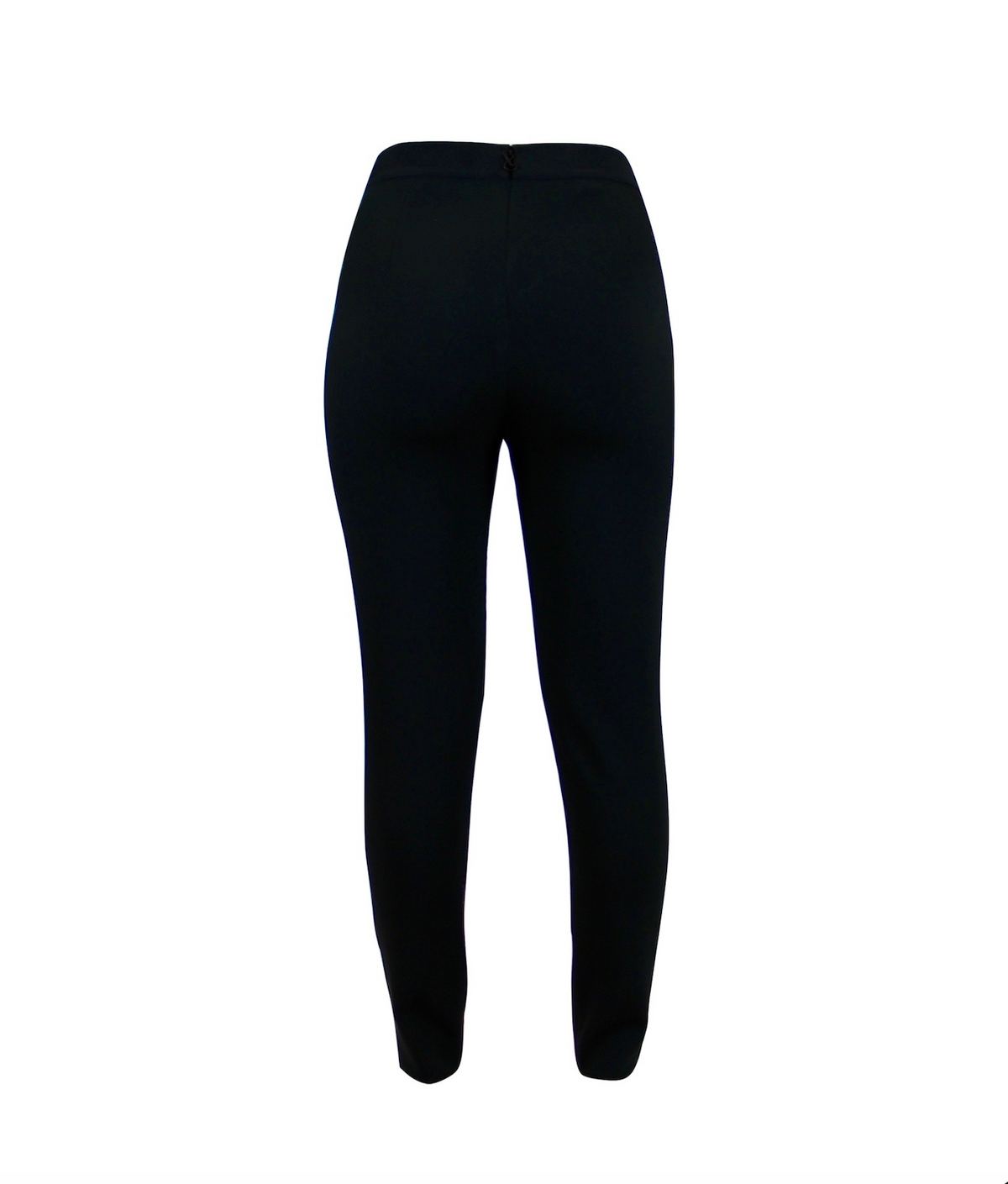 Anliegende schwarze Multiplyfashion Hose mit nahtverdecktem Reißverschluss. 