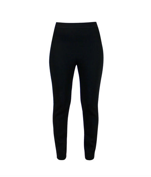 Anliegende schwarze Multiplyfashion Hose mit elastischem Gummibund.