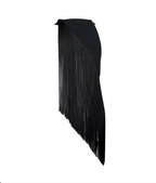 Abnehmbarer Multiplyfashion Fransenkragen in Schwarz von Hinten.